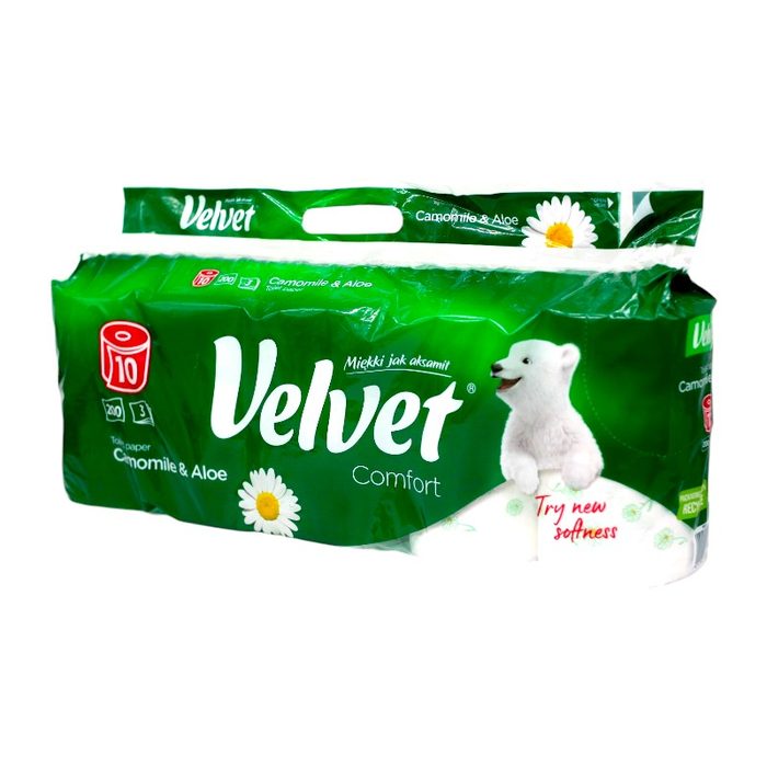 Velvet туалетний папір Camomile&Aloe 10 рулонів 3 шари 200 відривів